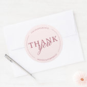 Blush Pink Bedankt Vrouwelijke Minimalistische Sti Ronde Sticker (Envelop)