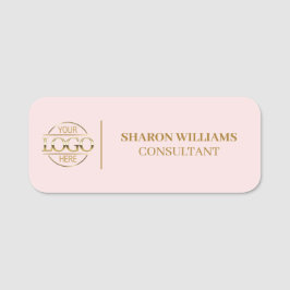 Blush Pink Bedrijf Business Logo Medewerker Magnet Naamplaatje