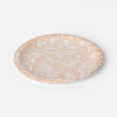  Blush Pink Bee Floral Garden Patroon Papieren Bordje (Gekanteld)