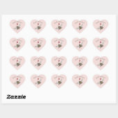 Blush Pink Bee Mine Valentijnsdag Hart Sticker (Vel)