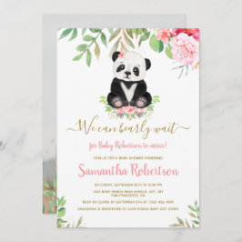 Blush Pink Beer Baby shower We kunnen wachten Kaart