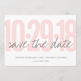 Blush Pink Bewaar de datum, bruiloft, foto op de r Save The Date