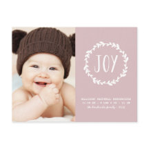 Blush Pink Birth Announcement Holiday Foto