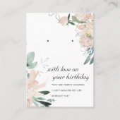 BLUSH PINK BIRTHDAY FRIEND EARRING DISPLAY CARD PLAATSKAARTJE (Voorkant)