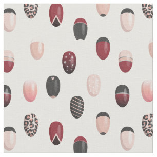 Blush Pink Black Burgundy White Nail Art Patroon Stof
