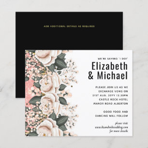 Blush Pink Black Floral Wedal Budget