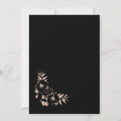 Blush Pink Black Floral Wedding Kaart (Achterkant)