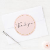 Blush Pink Black Gold Circle Dank u Ronde Sticker (Envelop)