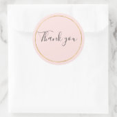 Blush Pink Black Gold Circle Dank u Ronde Sticker (Tas)