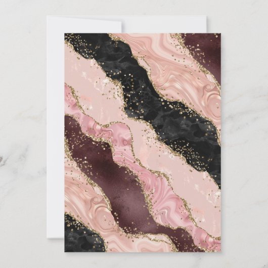 Blush Pink Black Gold Marble Arch Muslim Weduwen Kaart (Achterkant)