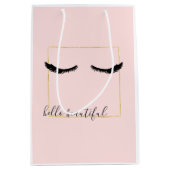 Blush Pink Black Gold Wimpers Glam Medium Cadeauzakje (Voorkant)