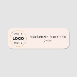 Blush Pink Black Makeup Salon Logo Naamplaatje