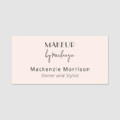 Blush Pink Black Makeup Salon Rectangle Naamplaatje (Voorkant)