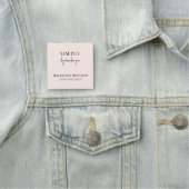 Blush Pink Black Makeup Salon Square Naamplaatje (In situ)