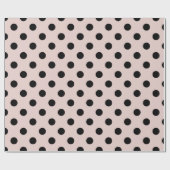 Blush Pink & Black Polka Dots Dot Pattern Cadeaupapier (Vlak)