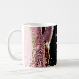 Blush Pink Black Roos Gold Glitter Koffiemok