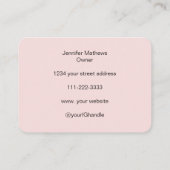 Blush Pink Black Script 3 Fotomake-up Visitekaartje (Achterkant)