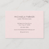 Blush Pink Black Script 3 Photo Lashes Visitekaartje (Achterkant)