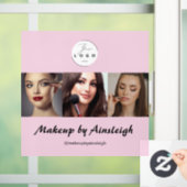 Blush Pink Black Script 3 Photo Makeup Raamsticker (Huis)
