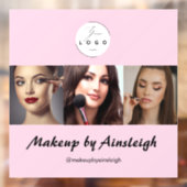 Blush Pink Black Script 3 Photo Makeup Raamsticker (Vel 2)