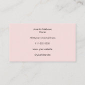 Blush Pink Black Script Foto Make-up Visitekaartje (Achterkant)