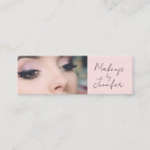 Blush Pink Black Script Fotomake-up Mini Visitekaartje (Voorkant)
