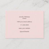 Blush Pink Black Script Fotomake-up Visitekaartje (Achterkant)