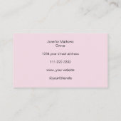 Blush Pink Black Script Fotomake-up Visitekaartje (Achterkant)