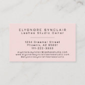 Blush Pink Black Script Lashes Visitekaartje (Achterkant)