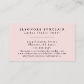 Blush Pink Black Script Lashes Visitekaartje (Achterkant)