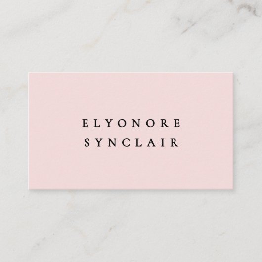 Blush Pink Black Script Lashes Visitekaartje (Voorkant)