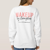 Blush Pink Black Script Logo Makeup Employee Trui (Achterkant)