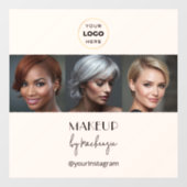 Blush Pink Black Script Logo Photo Makeup Studio Raamsticker (Vel)