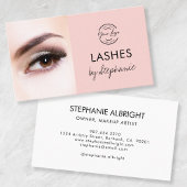 Blush Pink Black Script Photo Lashes Studio Visitekaartje