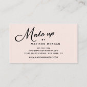Blush Pink Black Script Photo Makeup Business Card Visitekaartje (Achterkant)