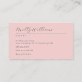 Blush Pink Black Script Photo Makeup Business Card Visitekaartje (Achterkant)