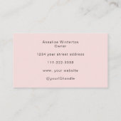 Blush Pink Black Script Photo Makeup Business Card Visitekaartje (Achterkant)