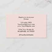 Blush Pink Black Script Photo Makeup Business Card Visitekaartje (Achterkant)