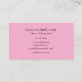 Blush Pink Black Script Photo Makeup Business Card Visitekaartje (Achterkant)