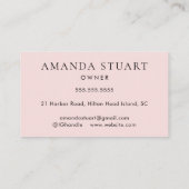 Blush Pink Black Script Photo Makeup Business Card Visitekaartje (Achterkant)