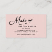 Blush Pink Black Script Photo Makeup Business Card Visitekaartje (Achterkant)