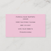Blush Pink Black Script Photo Makeup Business Card Visitekaartje (Achterkant)