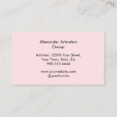 Blush Pink Black Script Photo Makeup Business Card Visitekaartje (Achterkant)