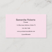 Blush Pink Black Script Photo Makeup Calling Card Contactkaartje (Achterkant)