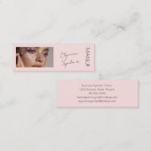 Blush Pink Black Script Photo Makeup Mini  Mini Visitekaartje (Voorkant / Achterkant)