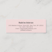 Blush Pink Black Script Photo Makeup Mini Visitekaartje (Achterkant)