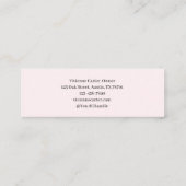 Blush Pink Black Script Photo Makeup Mini Visitekaartje (Achterkant)