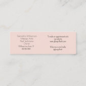 Blush Pink Black Script Photo Makeup Mini Visitekaartje (Achterkant)