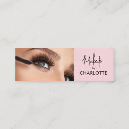 Blush Pink Black Script Photo Makeup  Mini Visitekaartje