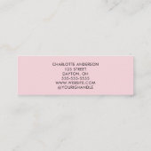 Blush Pink Black Script Photo Makeup  Mini Visitekaartje (Achterkant)